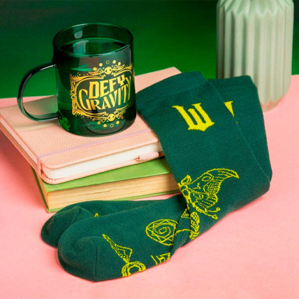 Cană și șosete Paladone Wicked Glass Mug and Socks Elphaba Green 370 ml photo 2
