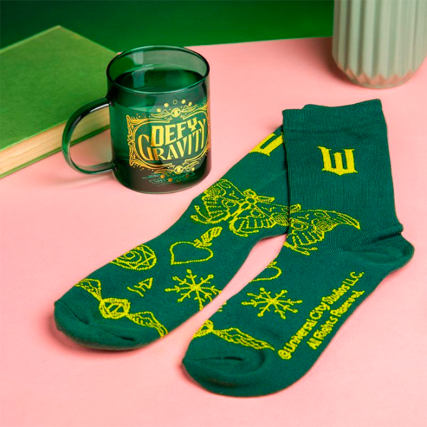 Cană și șosete Paladone Wicked Glass Mug and Socks Elphaba Green 370 ml photo 3