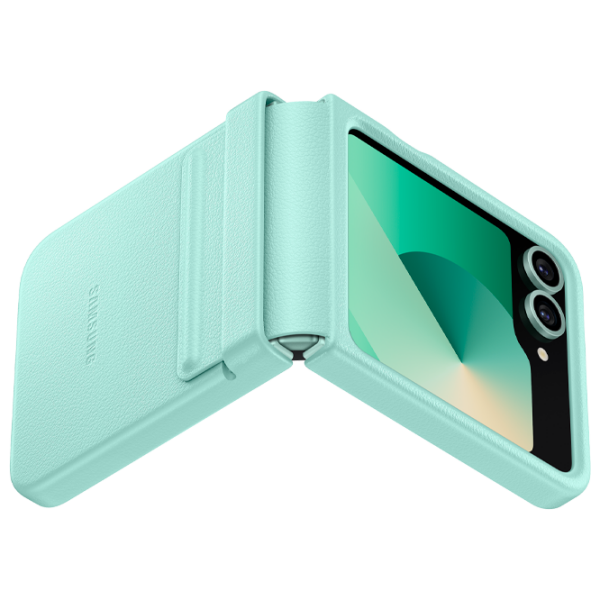 Husă pentru smartphone Samsung Galaxy Z Flip 6 (EF-VF741) Mint Green Samsung, Piele ecologică , Back photo 5