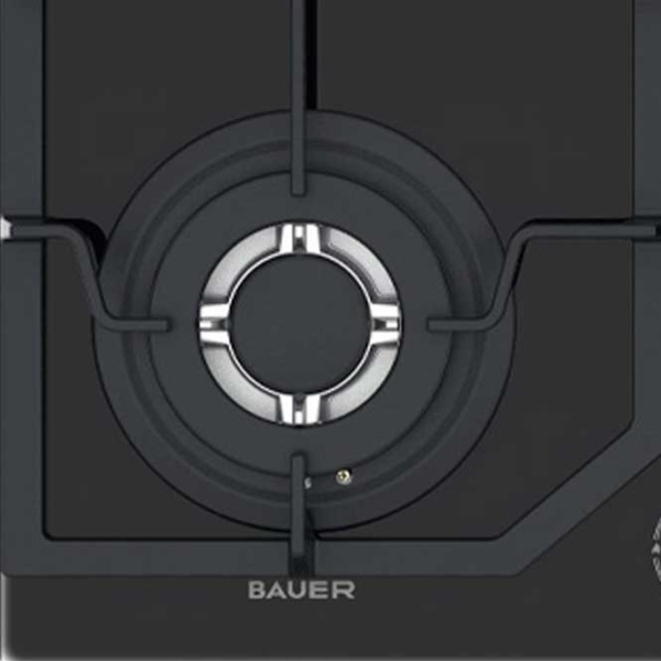 Plită încorporabilă pe gaz Bauer GH-604 BG02-R Black Sticlă călită, Gratare: Fontă photo 4