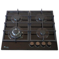 Plită încorporabilă pe gaz Tornado H59-4006B Black Sticlă călită, Gratare: Fontă