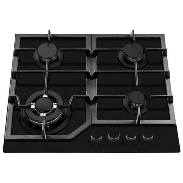 Plită încorporabilă pe gaz Backer NONA 6033 SBF Black Sticlă călită, Gratare: Fontă photo 2