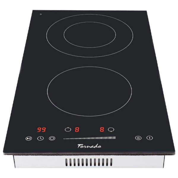 Plită încorporabilă pe gaz Tornado GTR-CD3204N Black Vitroceramică, 3200 W, Hi-light photo 1