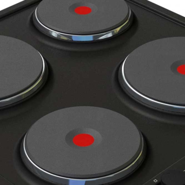 Plită încorporabilă electrică Tornado EL 4P Anthracite Inox, 7000 W, Electric photo 2
