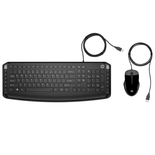 Tastatura & Mouse HP 200 Kit Black Home and Office, Cu fir photo 1