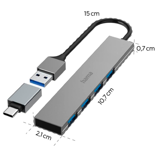 Adaptor Hama 200141 Silver USB Type-A photo 5