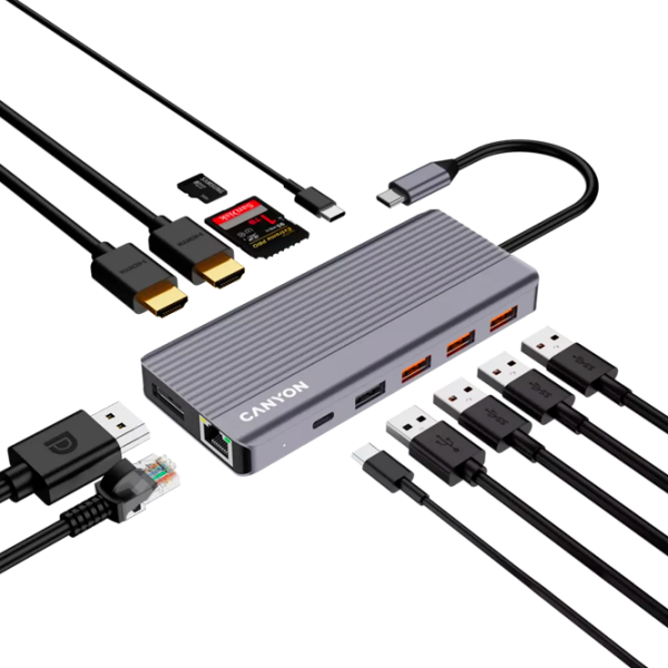 Адаптер Canyon DS-16 Серебряный USB Type-C photo 4