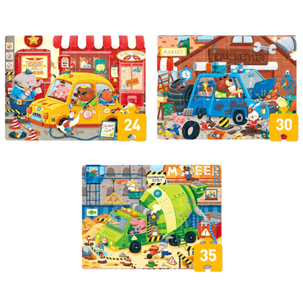 Puzzle Mideer Городской транспорт (MD1477) Количество деталей: 89 , Рекомендуемый возраст: 3+ photo 1