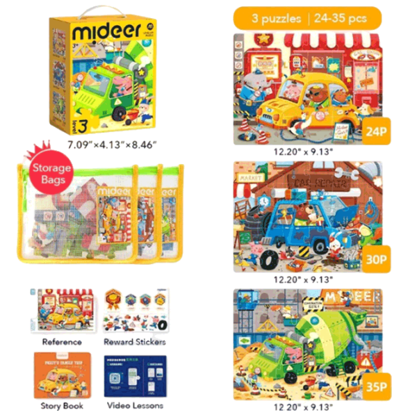 Puzzle Mideer Городской транспорт (MD1477) Количество деталей: 89 , Рекомендуемый возраст: 3+ photo 2