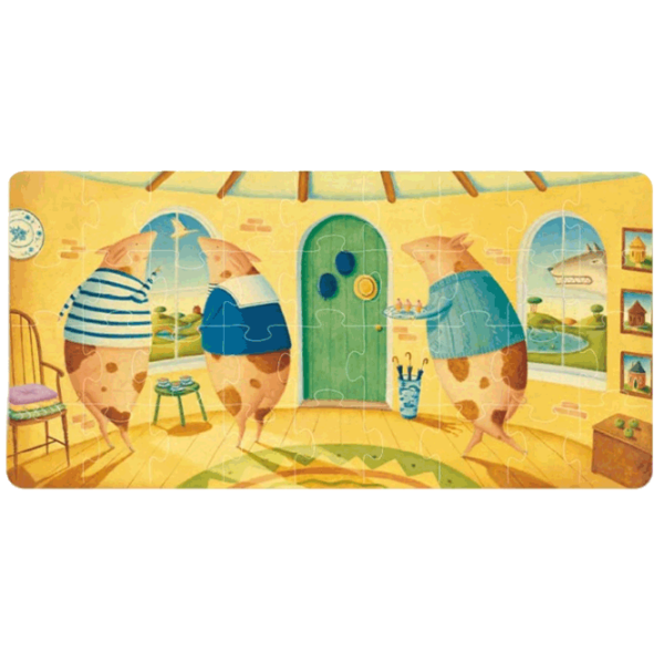 Puzzle Mideer Three Little Pigs (MD3206) Numărul de piese: 36, Vârsta recomandată: 3+ photo 1