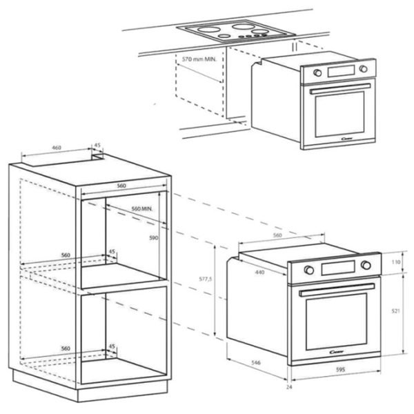 Cuptor încorporabil Candy FIDCP N625 L Black A+, 70 l photo 10