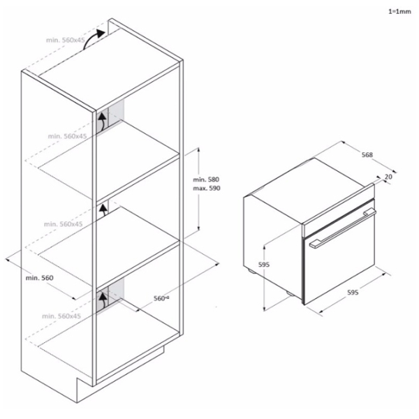 Cuptor încorporabil Candy CA6 NP3T3HTX Inox A+, 78 l photo 8
