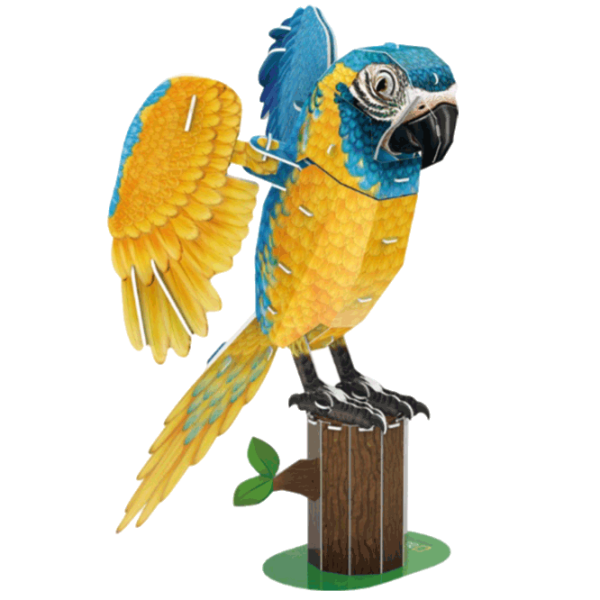 Puzzle CubicFun Blue-Throated Macaw (DS1097h) Numărul de piese: 94 , Vârsta recomandată: 8+ photo 1