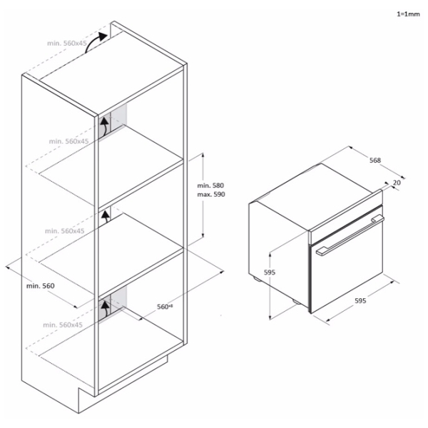 Cuptor încorporabil Candy CA6 NP5B3YTX Inox A++, 78 l photo 10