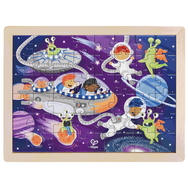 Puzzle Hape Space Friends (E1644) Количество деталей: 48, Рекомендуемый возраст: 4+ photo 1