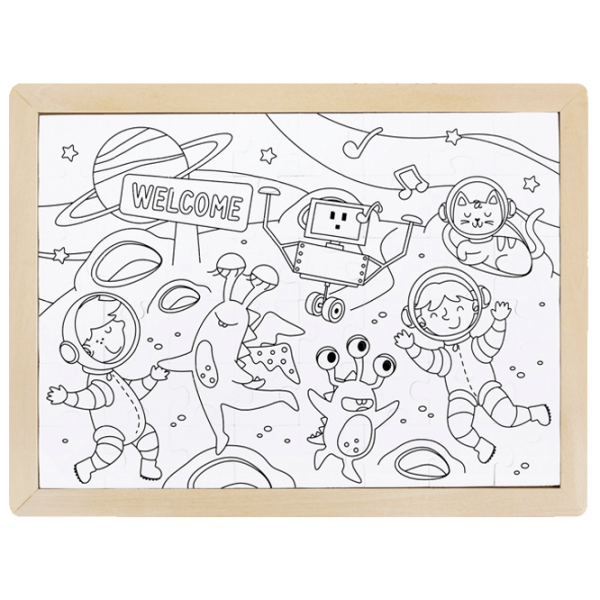 Puzzle Hape Space Friends (E1644) Количество деталей: 48, Рекомендуемый возраст: 4+ photo 2