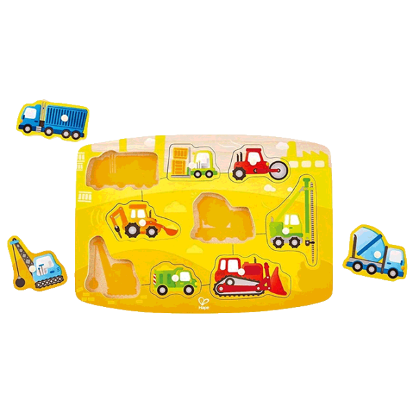 Puzzle Hape Construction Peg (E1407) Количество деталей: 9, Рекомендуемый возраст: 2+ photo 1