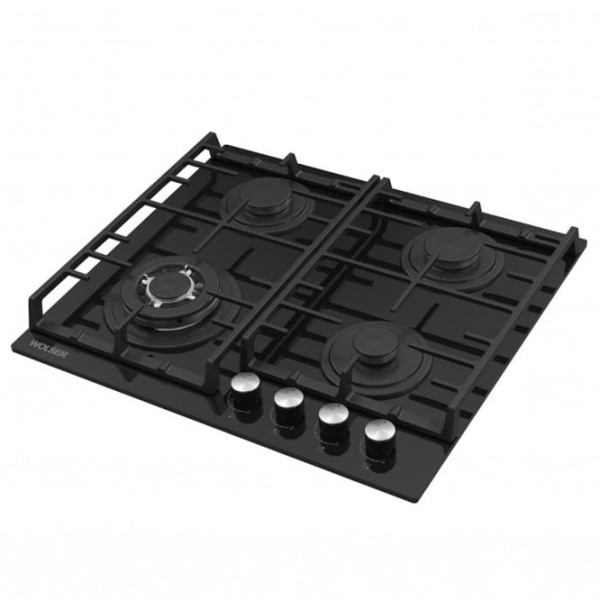 Plită încorporabilă pe gaz Wolser WL-BRD 6400 GBN FFD Black Sticlă călită, Gratare: Fontă photo 3
