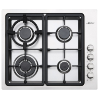 Plită încorporabilă pe gaz Kaiser KG 6340 Turbo Inox Inox, Gratare: Fontă