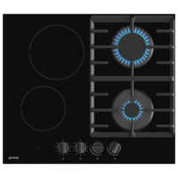 Plită încorporabilă pe gaz Gorenje GCE691BSC Black Sticlă călită, Gratare: Fontă