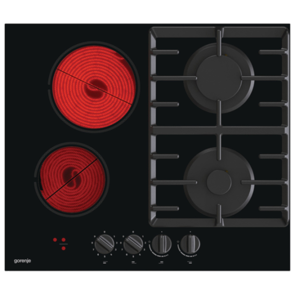 Plită încorporabilă pe gaz Gorenje GCE691BSC Black Sticlă călită, Gratare: Fontă photo 2