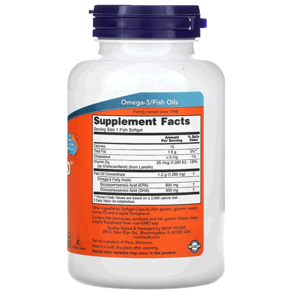 Vitamine și minerale Now Foods ULTRA OMEGA 3-D 733739016638  90 capsule photo 2
