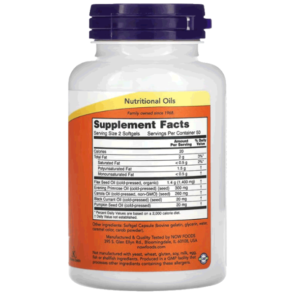 Vitamine și minerale Now Foods OMEGA 3-6-9 733739018359  100 capsule photo 2