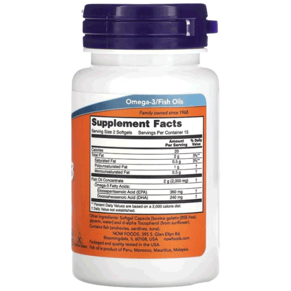 Витамины и минералы Now Foods Omega-3 733739016492  30 капсул photo 2