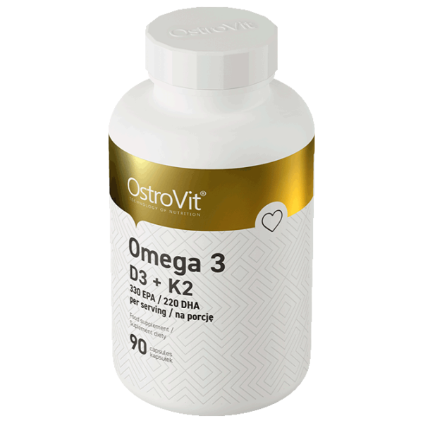 Vitamine și minerale OstroVit Omega 3 D3+K2 5903246220308  90 capsule photo 2