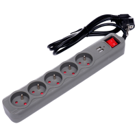 Удлинитель Kraft&Dele KD4033 1.5 м Серый 
