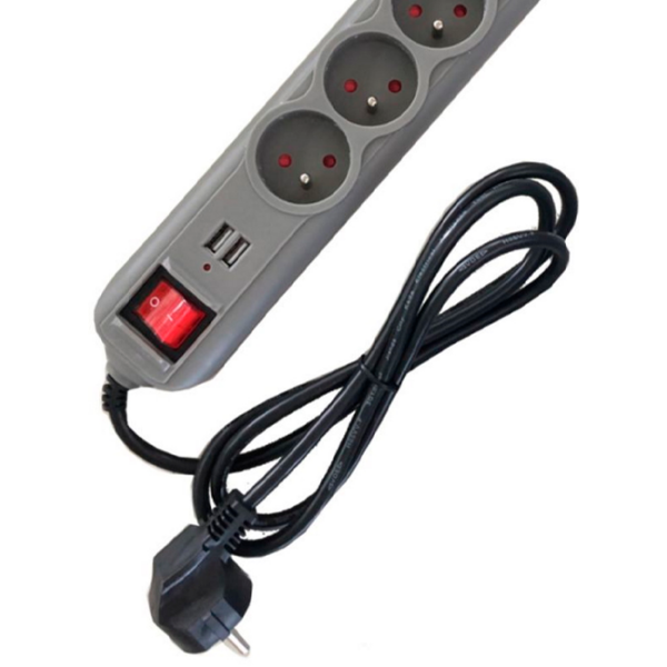 Удлинитель Kraft&Dele KD4033 1.5 м Серый  photo 2