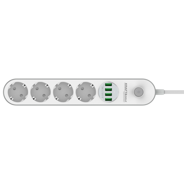 Удлинитель Kraft&Dele KD4030 2 м Белый  photo 2