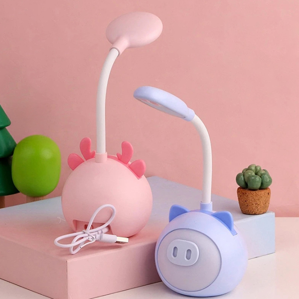 Lampă de noapte Cute Pet Cartoon Pig Pink Acumulator photo 2