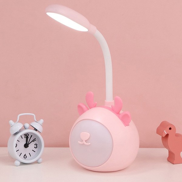 Lampă de noapte Cute Pet Cartoon Deer Pink Acumulator photo 5