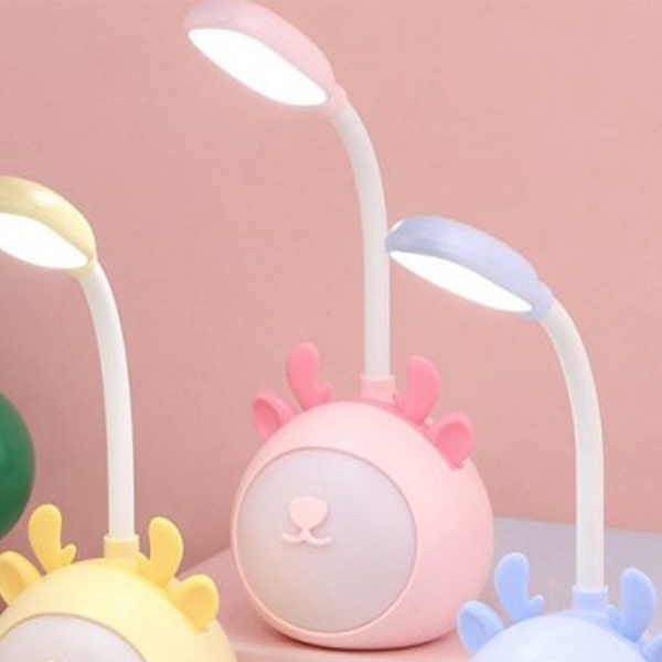 Lampă de noapte Cute Pet Cartoon Deer Pink Acumulator photo 6