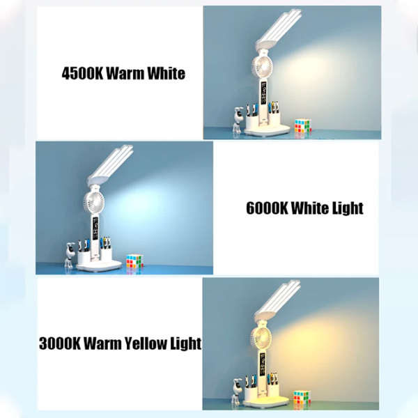 Настольная лампа Desk lamp Four-Headed Multifunction Foldable 3 in 1 Белый От сети photo 4