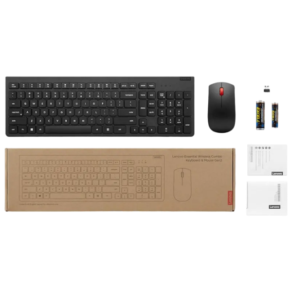 Клавиатура и Мышь Lenovo Essential Gen2 Черный Для дома и офиса, Беспроводные photo 7