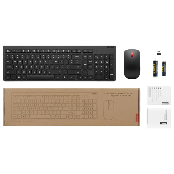Клавиатура и Мышь Lenovo Essential Gen2 Черный Для дома и офиса, Беспроводные photo 7