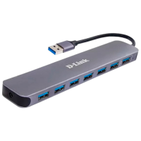 Адаптер Hub D-Link DUB-1370/B1A Серый USB Type-A