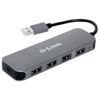 Адаптер Hub D-Link DUB-H4/E1A Серый USB Type-A