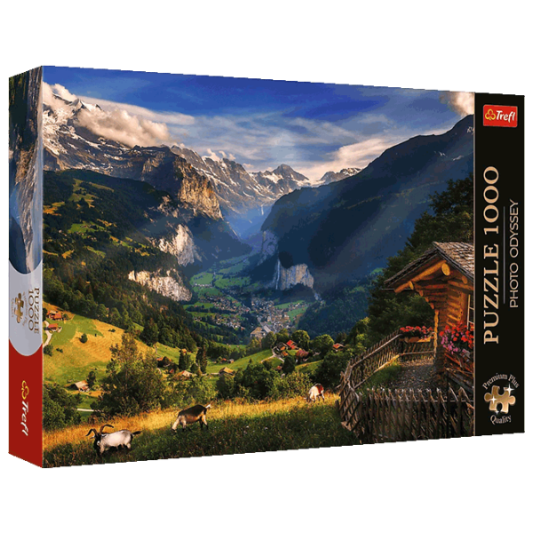 Puzzle Trefl Lauterbrunnen Valley, Switzerland (5900511108217) Numărul de piese: 1000, Vârsta recomandată: 12+ photo 1