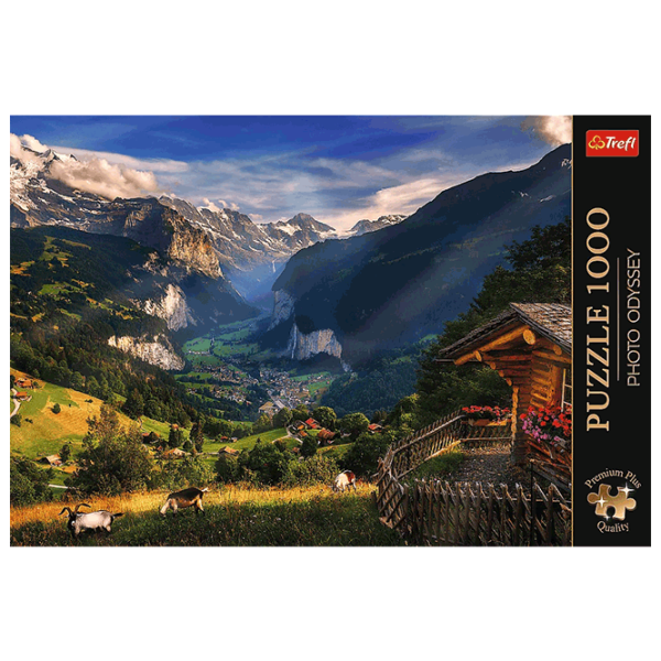 Puzzle Trefl Lauterbrunnen Valley, Switzerland (5900511108217) Numărul de piese: 1000, Vârsta recomandată: 12+ photo 3