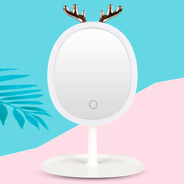 Oglindă de machiaj LED Mirror Antler Auriu White  photo 2