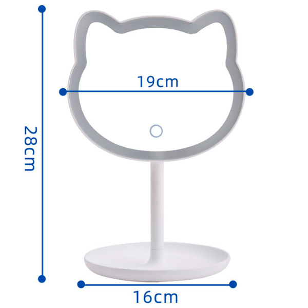 Oglindă de machiaj LED Mirror Cat Makeup Gray White  photo 7