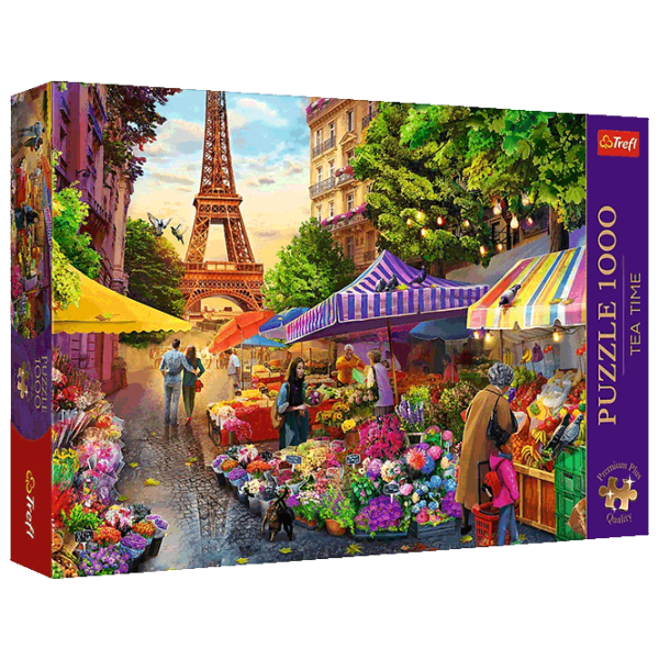 Puzzle Trefl Tea Time: Flower Market, Paris (5900511107999) Numărul de piese: 1000, Vârsta recomandată: 12+ photo 1