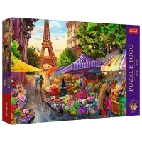 Puzzle Trefl Tea Time: Flower Market, Paris (5900511107999) Numărul de piese: 1000, Vârsta recomandată: 12+