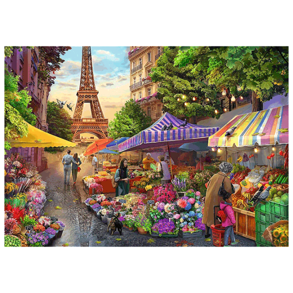 Puzzle Trefl Tea Time: Flower Market, Paris (5900511107999) Numărul de piese: 1000, Vârsta recomandată: 12+ photo 2