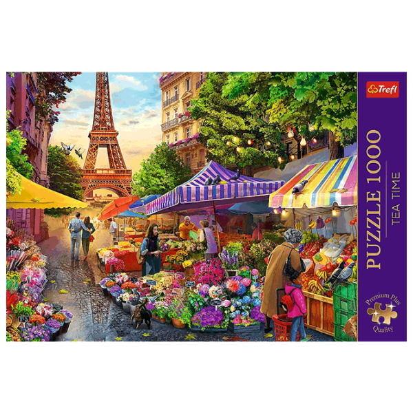 Puzzle Trefl Tea Time: Flower Market, Paris (5900511107999) Numărul de piese: 1000, Vârsta recomandată: 12+ photo 3