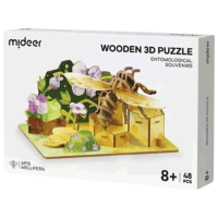 Puzzle Mideer Albină (MD1348) Numărul de piese: 48, Vârsta recomandată: 8+