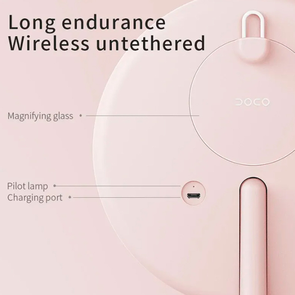 Oglindă de machiaj Xiaomi Doco Pro White Pink  photo 3